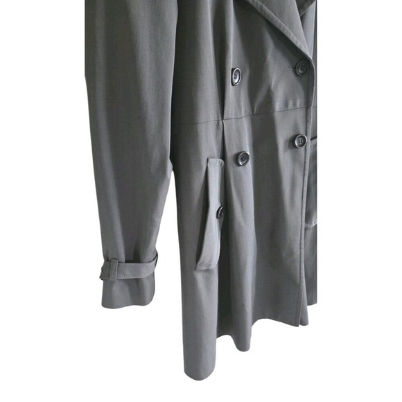 Theory Pea Coat Women's Medium Gray Wool Blend Double Breast Belted Lined - Picture 4 of 9